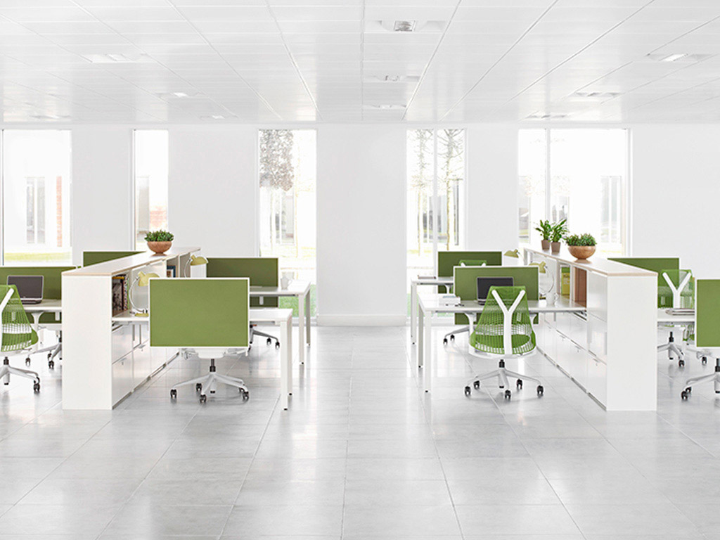 herman miller design ufficio bianco e verde 