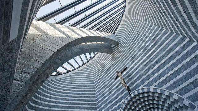 Mario Botta design church with skylight