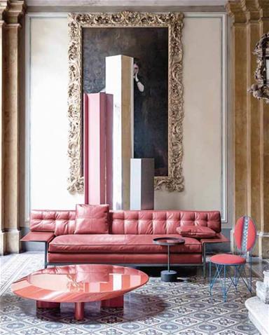 现代设计鬼才Philippe Starck Kartell Flos Cassina volage 红色皮革 意大利沙发