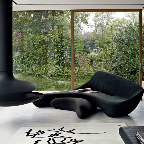 Zaha Hadid现代设计家具展览罗马Maxxi艺术博物馆展览 意大利沙发 moon黑色 系列