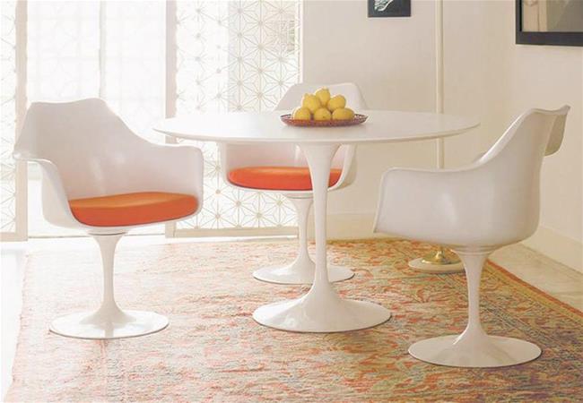 Knoll家具隽永产品: 郁金香桌子设计白色塑料